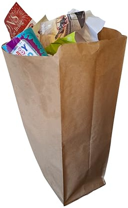 25L SHREDDING and PAPER WASTE SACK x 24 - COLLECT and RECYCLE PAPER WASTE and SHREDDED PAPER - RECYCLABLE - STRONG - WATER RESISTANT - SACK KRAFT PAPER use in Local Authority Recycling Schemes