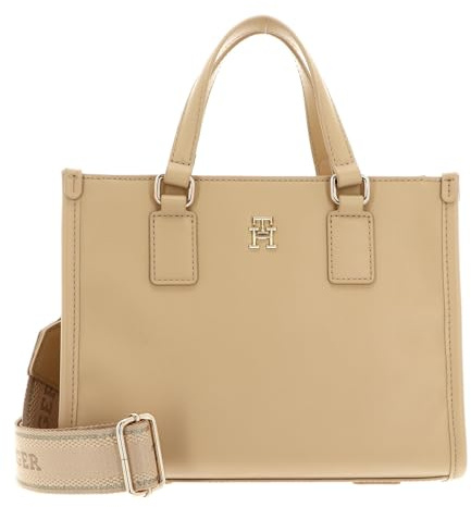 Tommy Hilfiger Damen Th Monotype Mini Tote Aw0Aw15977 Crossover, Beige (Harvest Wheat)