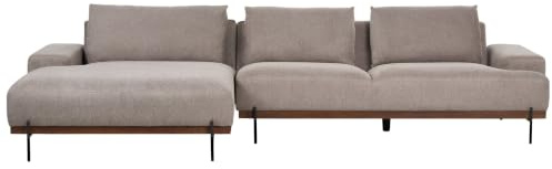 Beliani 3-Sitzer Ecksofa L-förmig braun mit Chaiselongue rechts mehrere Kissen Mariferd