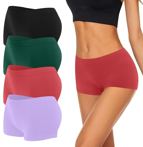 Uizuooy 4/6-pack damboxershorts, trosor, sömlösa damtrosor, andas, trosor, mjuka stretch, kvinnor, underkläder, mikrofiber utan sidosömmar, Multi-2, XXL-3XL