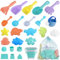 Sandspielzeug Set, 27 Stück Sandkasten Strand Spielzeug mit Sandförmchen Set, Strandspielzeug Enthält Sandschaufel mit Faltbarer Eimer, Sandförmchen, Tasche, Gartenspielzeug ab 2-5 Jahre Mädchen Junge