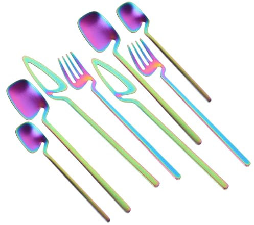 Gatuida Komplettes 8-teiliges Besteckset Aus Edelstahl Löffel Gabeln Esslöffel Rührlöffel Salatgabel Für Die Küche