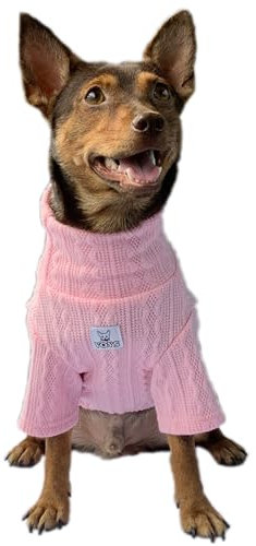 YQYS Dog Turtleneck Sweaters Pullover Sweater for Small Dogs and Kitten Thick Warm Cute Cat Sweater Teacup Dog Clothing Puppy Clothes Ropa para Perro Pink Large