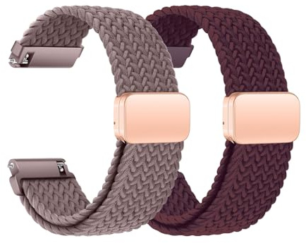 KUBFDL Nylon Uhrenarmband 22mm 20mm 18mm Elastisch Armband mit Magnetisch Verschluss für Damen Herren Schnellverschluss Smartwatches Ersatzarmband Verstellbares Atmungsaktive Sport Uhrenarmbänder