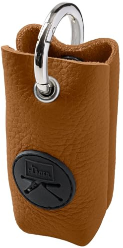 Hunter Kotbeutelspender YUNA, praktischer Kotbeutelhalter für Hundeleine, Tasche oder Hose, mit großem Ringkarabiner, einfache Beutelentnahme, Farbe: Cognac