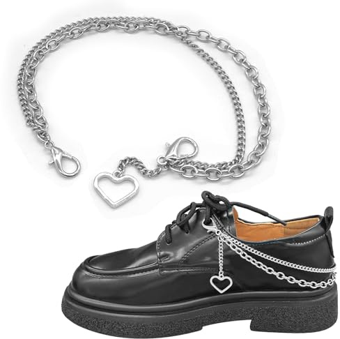 Gownsella 2 Piezas Cadena para Zapatos – Joya Punk para Sneakers y Botas, Charms para Cordones con Clip, Accesorio DIY Moda (LionChains Love)