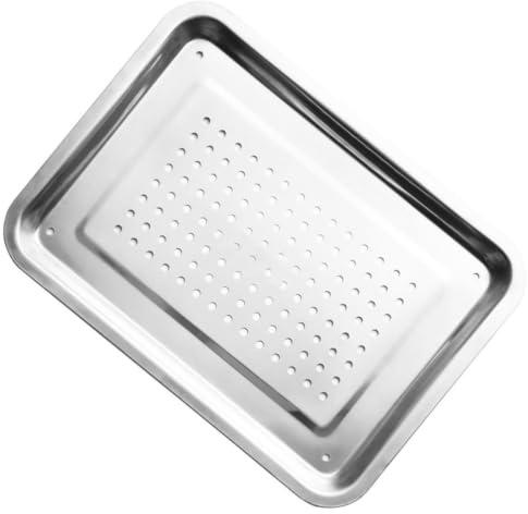 TOPBATHY Edelstahl Abtropfgestell Rechteckiges Tablett 14X10 Zoll Rostfrei Lebensmittelabtropfschale Küchenzubehör Spülbecken Trockenplatte