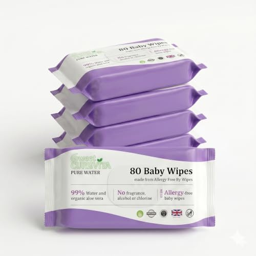 Pure Water Baby Wipes, 99% Water, Organic Aloe Vera, Fragrance-Free, Hypoallergenic (Pack of 6 (6x80PCS))