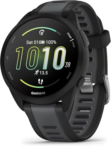 Garmin [Renewed Forerunner 165, GPS 43mm Running Smartwatch, Lightweight, AMOLED, Advanced Training, Insights and Features, Safety & Tracking Features, up to 11 days Battery Life, Black (Renewed)