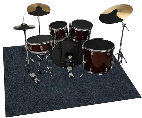 ZAJENKUB 120 x 80 cm trummatta, trummatta, trumtillbehör, present till trummisar, elektriska trummattor ljudisolerade mattdynor trumtillbehör för elektriska trummor jazztrumset