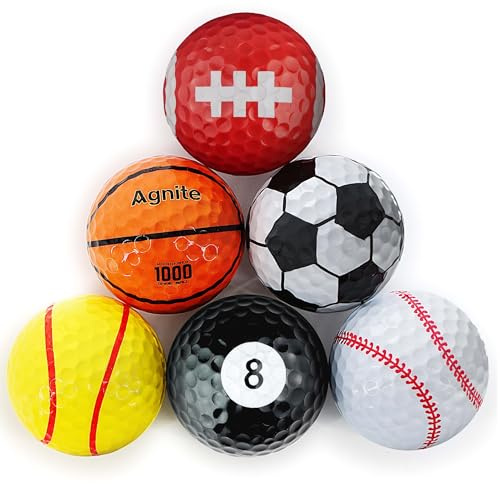 Lot de 6 balles de golf amusantes colorées – Cadeaux de golf amusants pour tous les golfeurs, nouveauté pour enfants et papas, accessoires de golf cool pour homme