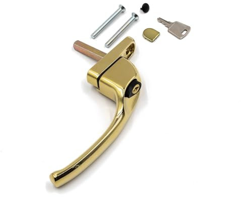 Truly PVC Limited Armis Espag Cranked Window Handle - Right, Gold (PVD), 40mm