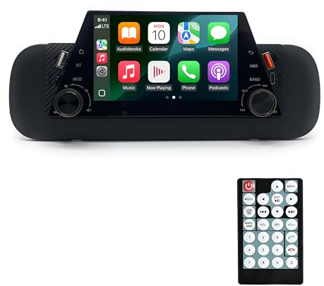 Sound way - Autoradio MP5 dual USB bluetooth telecomando schermo 5 pollici con adattatore compatibile con Fiat Panda 2010-2023 Carplay (R-932)