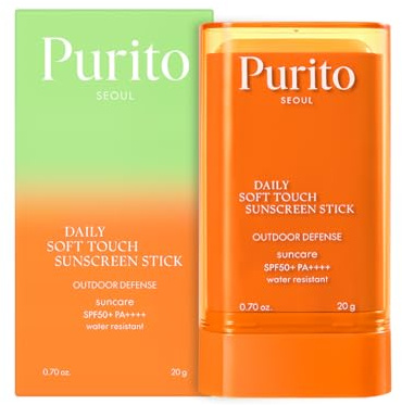 PURITO SEOUL Daily Soft Touch Sunscreen Stick SPF50+ PA++++ | Stick Solare Coreano per lo Sport e All'aperto | Senza Tracce Bianche, Non Appiccicoso | Creato per Tutti i Tipi di Pelle, 20g 0.70 oz.