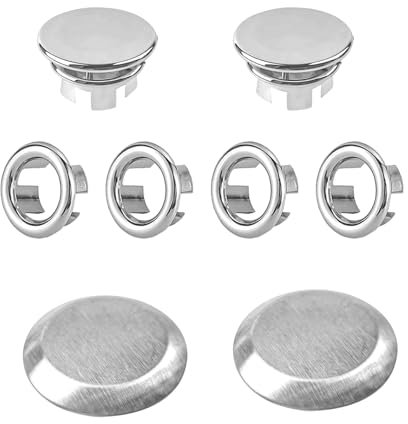 Lot de 10 couvercles de trop-plein, ronds, universels, pour lavabo, cuisine, salle de bain, baignoire, trou de trop-plein, rosace