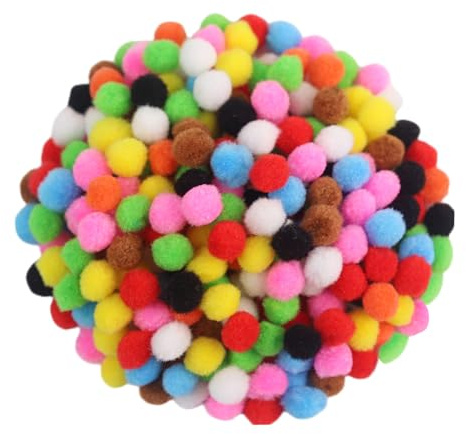 300 Piezas Pompones Suaves 1.5cm para Manualidades - Set de 9 Colores Vivos con Adornos Decorativos | Para Fiestas, Accesorios de Pelo y Proyectos DIY | Brillantes y Esponjosos
