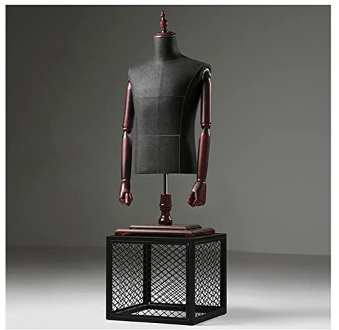 wanghaiyanBD Schaufensterpuppe, männliche Schaufensterpuppe, Körper, Oberkörper, Kleidungsausstellung, Brustpuppe, Puppenpuppe mit Holzsockel zum Nähen und Schmuckdisplay