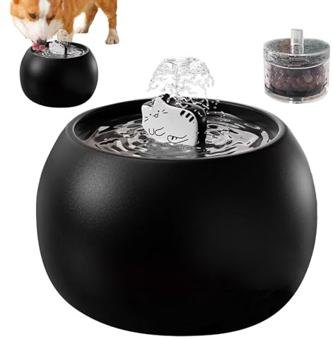 Bexdug Fuente para mascotas | Fuentes de agua desmontables para gatos en interiores, dispensador de agua eléctrico recargable con sensor filtrado de larga duración, diseño 3D para gatitos y cachorros