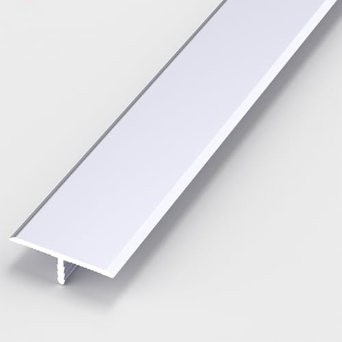 VQWQV Aluminium Barre Décorative en T Barre De Transition Baguettes De Finition Bande De Bordure Moquette pour Transitions De Sol Entre Seuils Carrelages Sols Bois Tapis(Blanc,3pcs*90 * 2cm)