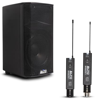 ALTO Pack Enceinte de Sonorisation Active TX410 350W 10 Pouces avec Récepteur et Émetteur de Micro XLR pour Performances Live, Événements, Karaoké, Sonorisation, Présentations