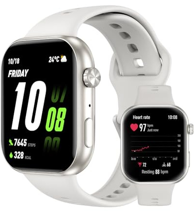 Honor Choice Watch 2i, 1.85 AMOLED, Bluetooth Calling Smart Watch, 14 Jours D'autonomie, Compatible avec Android et iOS, Heart Rate Monitor Montre Connectée, IP68, Blanc