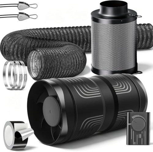 HG Power Kit de Ventilación para Cultivo con Extractor 100mm y Filtro