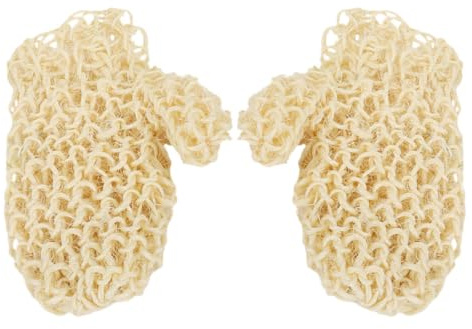 HEALEEP Handgewebte Sisal Peelinghandschuhe Wiederverwendbare Badehandschuhe für Tiefenreine Haut Natürlicher Körper peeling massagehandschuh für Dusche Spa und Hamam Sanfte Abgestorbene
