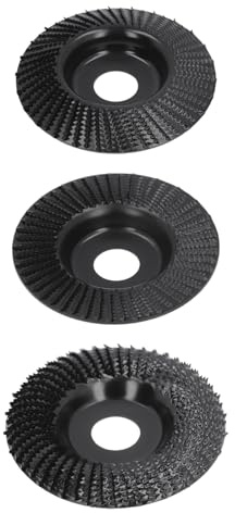 ZJchao Set di Dischi Abrasivi per Intaglio del Legno da 3 Pezzi per Smerigliatrici Angolari, Diametro 100 Mm con Foro Centrale da 22 Mm, Mole Abrasive in Acciaio Al Carbonio per Lavorazione e