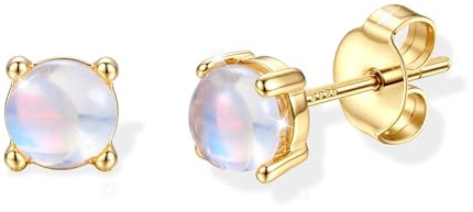 Morfetto Boucles D'oreilles Femme Argent 925 Hypoallergéniques Boucle D'oreille Zircone Cubique Cœur Perle Clous d'Oreilles Confortable Tragus Hélix Piercing Oreille Doré Bijoux Cadeaux Pierre de lune