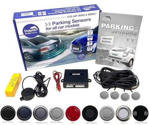 Dolphin Automotive DMS400 Micro Size Reverse Parking Sensors - 4 Rear Sensors With Audio Alerts - Auto Express Award Winning Brand In 9 Colours (Pearl White)