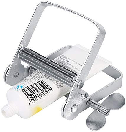 Nikou Exprimidor de pasta de dientes, Mini llave Aluminio Tubo de metal Exprimidor Juego de rodillos para peluquería Color de cabello Tinte Crema de manos Pasta de dientes Pintor C