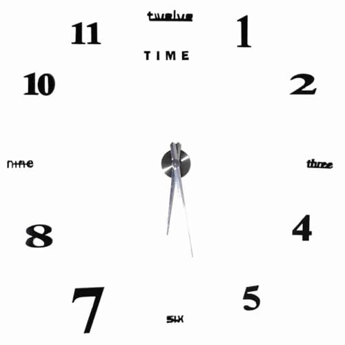 Ausla Orologio Parete 3D Specchio Adesivo | Senza cornice, design moderno, adesivo fai-da-te, per casa e ufficio