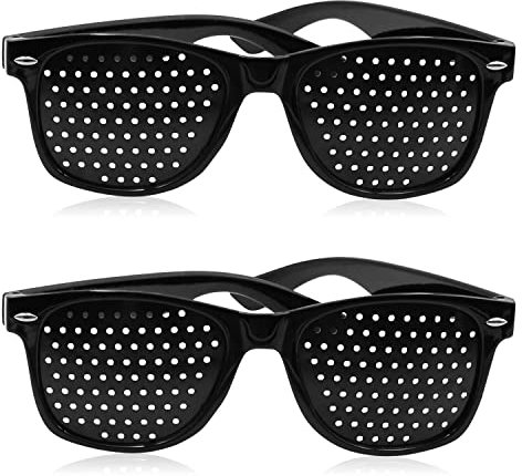 Horolas Pinhole Glasses for Improving Vision, Black Unisex Eyesight Strengthening Pinhole glasses, 2pcs