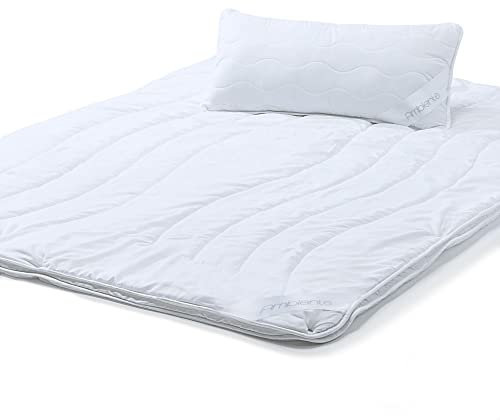 aqua-textil Ambiente 4 Jahreszeiten Steppbettdecke Set 155 x 200 cm mit 1x 40 x 80 cm Kopfkissen Winter Sommer