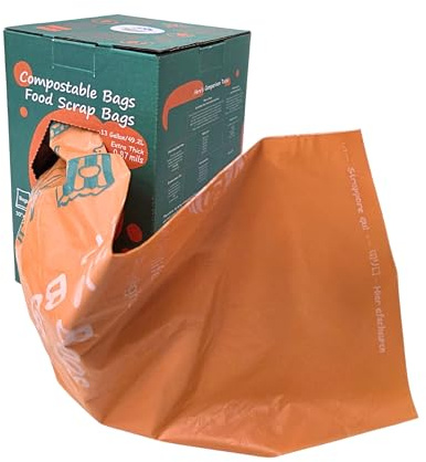Moonygreen Compostable Trash Bags 13 Gallon, Tall Kitchen Heavey Duty Food Waste Bags, Extra Thick, Certified US BPI ASTM D6400, 49.2 Liter, 50 Count