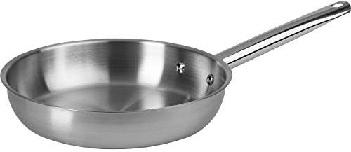 ONVAYA® Edelstahlpfanne | Wok | Bratpfanne | ohne Beschichtung | Induktion & backofengeeignet | Profipfanne (Edelstahlpfanne Ø 24 cm)