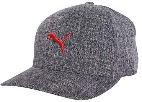PUMA Flex-Fit Baseball Cap Men's Big Cat Logo Black/Red Sz: S/M PMAM2607-013