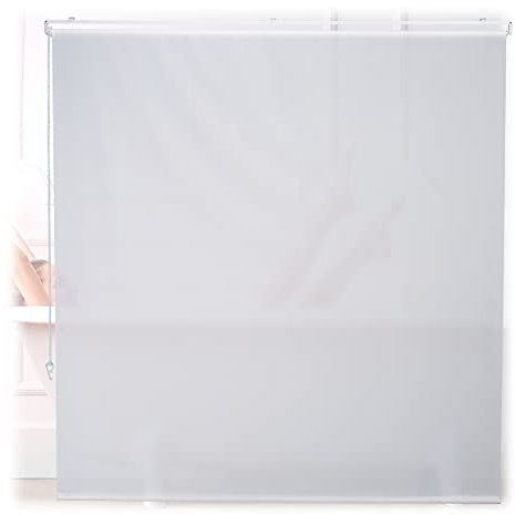 Relaxdays Duschrollo, 160x240 cm, Seilzugrollo für Dusche & Badewanne, Decke & Fenster, Badrollo wasserabweisend, weiß