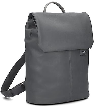 Zwei Damen City-Rucksack Mademoiselle.M MR13 Tagesrucksack 7 Liter, gepolstertes Laptopfach, Magnet-Verschlussklappe, Hauptfach mit Reißverschluss, Rückenpolsterung, klassisch-elegant (velours-ash)