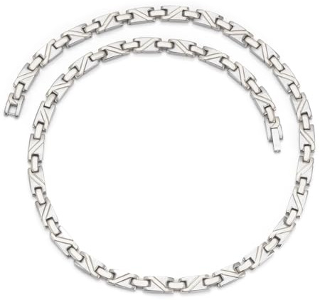 YINOX Klassische magnetische Halskette aus reinem Titan, der Magnet ist mit einem Stahlring fixiert und fällt nicht ab, enthält 22 Germanium, kann von Männern und Frauen getragen werden, Titan
