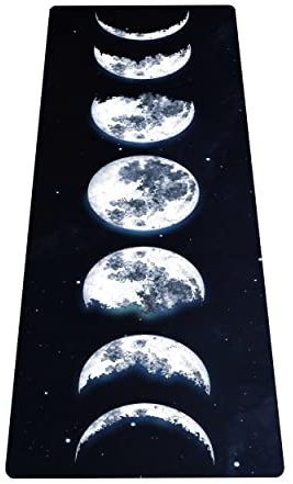 LaiEr Portable Travel Yoga Mat, Foldable Lightweight workout Mat - Best for Yoga, Pilates, Bikram, stretching, Workout and Exercise(183CM*61CM*1.5MM) Lunar Eclipse