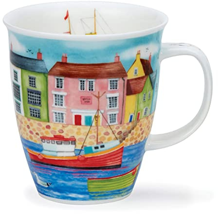 Dunoon Nevis - Taza de porcelana fina (0,48 L, con borde de agua)
