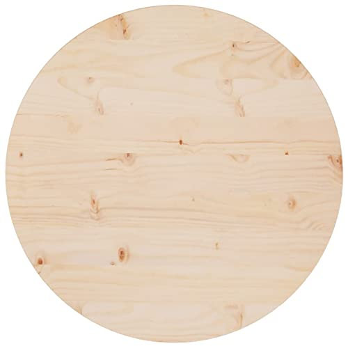Homgoday Bordsskiva, ersättningsbordsskiva, träskiva, skrivbordsskiva, bordsskiva, reservdel, träplatta för matbord, matbord, trädgårdsbord, Ø 60 x 2,5 cm, massivt trä furu