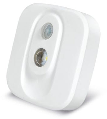 FOREVER Luce notturna con sensore di movimento PIR LED FLC-02, 3 luci notturne AAA, 4000 K (luce notturna per porta della cameretta dei bambini, colore bianco), sensore luce per auto, on/off, armadio,