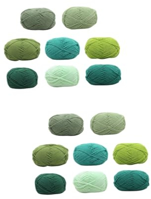 COHEALI 16 Rolls Cotton Yarn for Dishcloths Yarn for Knitting Crochet Scarf Yarn Wool Yarn Crochet Yarn Cotton for Colored Knitting Wool Yarn Child Gradient Sewing