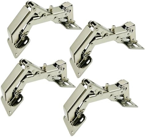LIKERIANY 165 Grad Aufschraubscharnier mit Dämpfer Edelstahl Scharnier Ohne Topfbohrung Dicke Türscharniere für Küchenschrank Kleiderschrank Schranktür Möbel 4 Stück