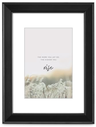 Hama Bilderrahmen Rise, 30x40cm (mit Passepartout Bildformat 20x28 cm, Holzrahmen, für Hochformat, für Querformat, zum Hängen, Reflex Glas) schwarz