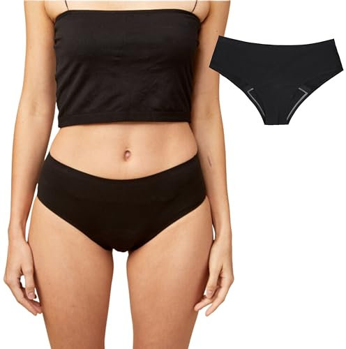 dais Perioden Unterwäsche (Hipster) • Nahtlose Menstruationsunterwäsche • Periodenslip saugstark & waschbar • Auslaufsichere Unterhose Damen • Bio-Baumwolle