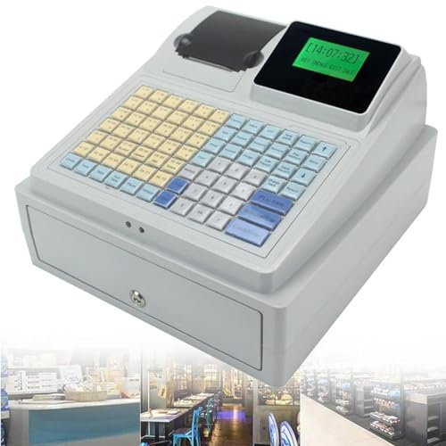 DDZJTPP ElektronischeKasse,Restaurant POS-Kasse 81 Tasten,Supermarkt Kiosk Einzelhandel Kassensystem,Kassensystem für den Einzelhandel und Registrierkassenschublade,Registrierkasse für kleine