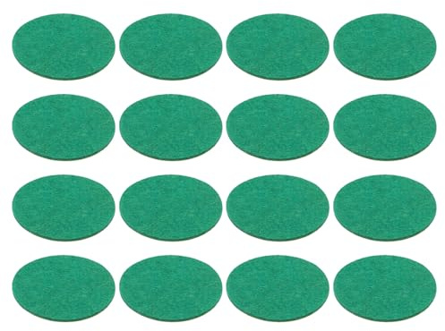 PATIKIL Air Hockey Mallet Felt Pads 59mm, 16Pcs Air Hockey Felt Pushers Pads Replacement for Game Tables, Green